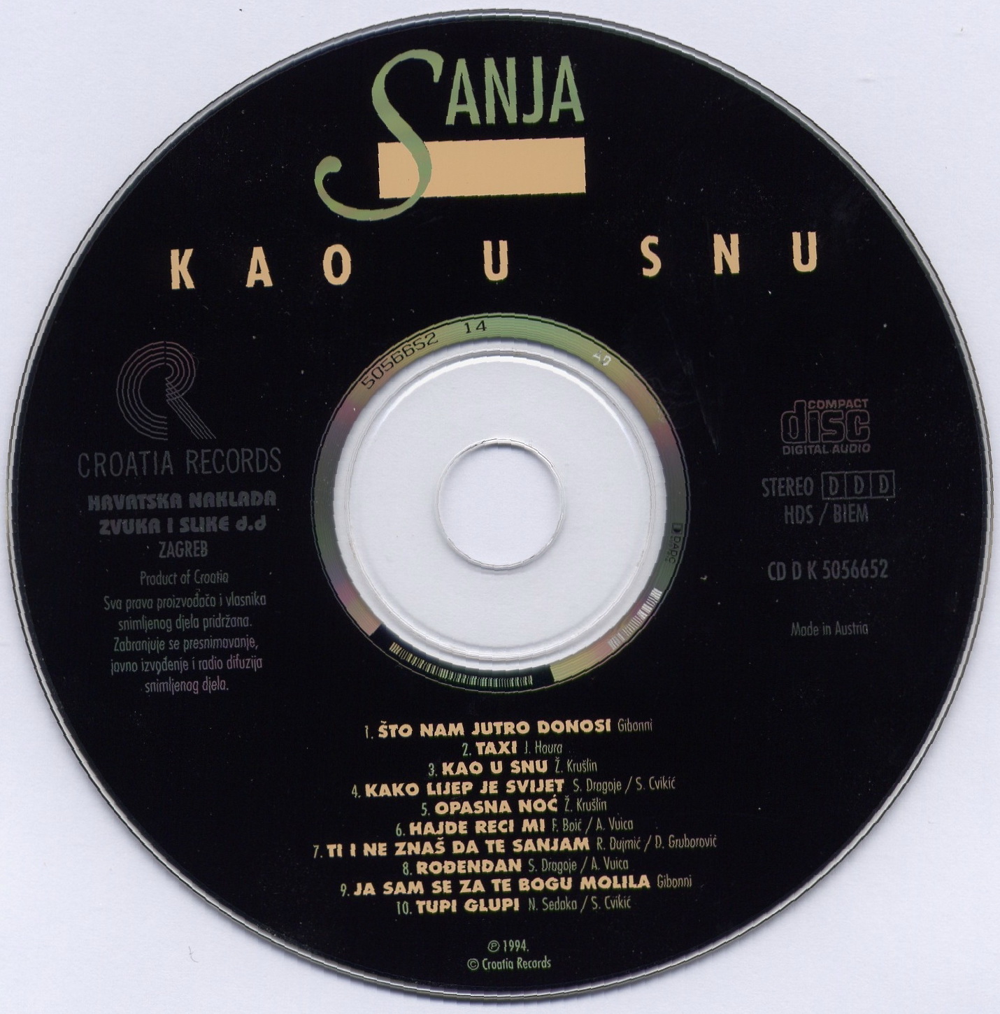 Sanja Dolezal Kao u snu 1994 cd