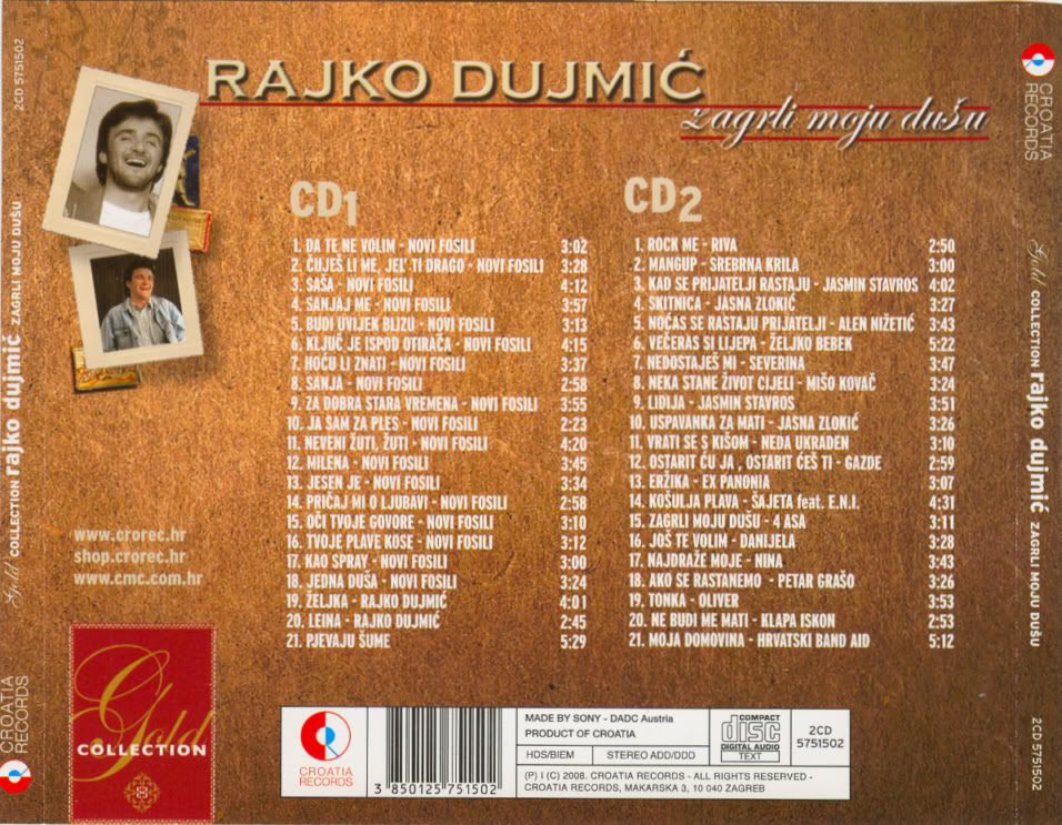 Rajko Dujmic Gold collection 2008 zadnja