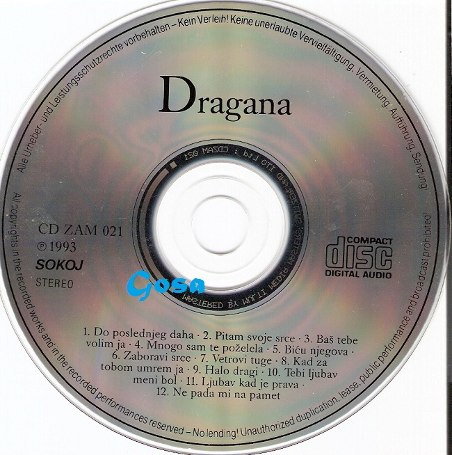 Dragana Mirkovic 1993 cd