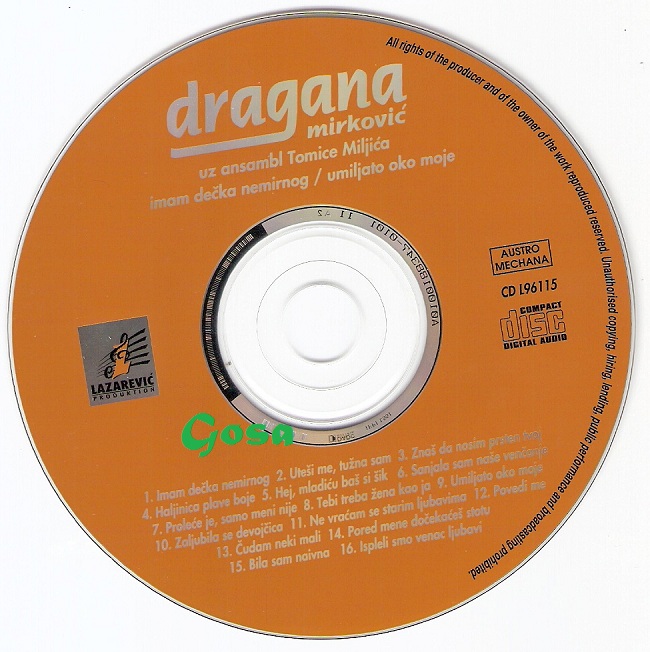 Dragana Mirkovic 1996 cd